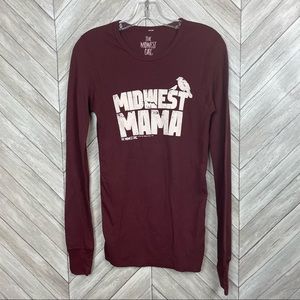The Midwest Girl long sleeve Henley Shirt small